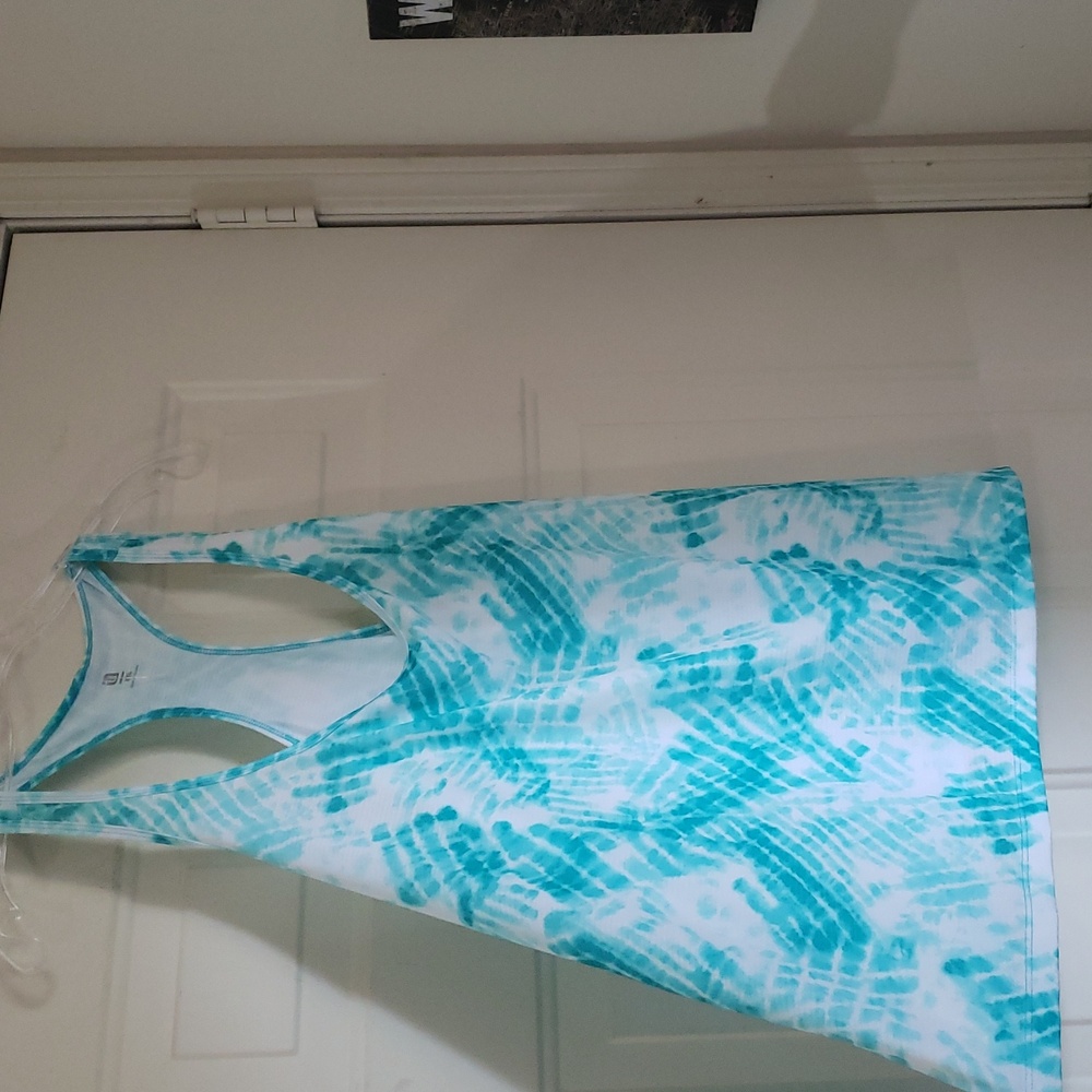 Turquoise and White Active Top
